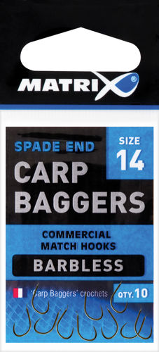 Matrix Carp Bagger BARBLESS Spade Hooks