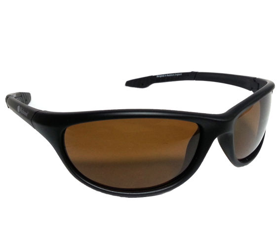 Wychwood Black Wrap Around Polarised Sunglasses (Brown Lenses)