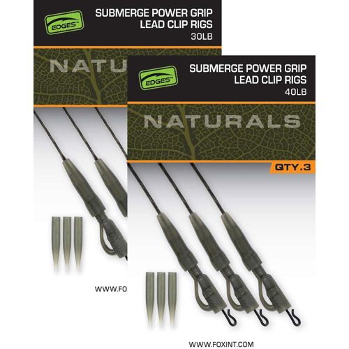 Fox Edges Naturals Submerge Power Grip Lead Clip Leaders