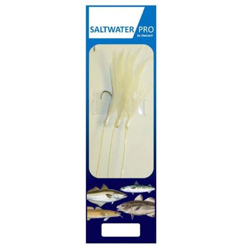 Dennett Saltwater Pro 3 Hook White Feather Rig