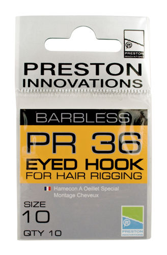 Preston Innovations PR36 BARBLESS Eyed HOOKS