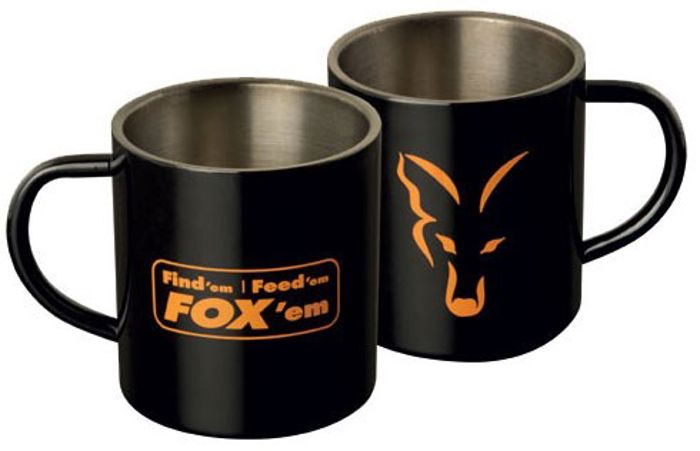 Fox Stainless Steel Black Mug