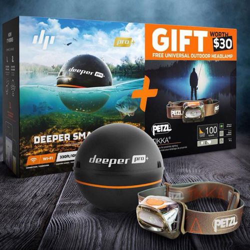 Deeper Pro Plus & Petzl Tikka Headlight