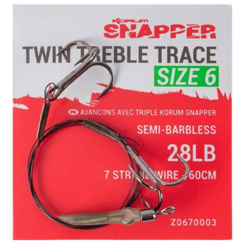 Korum Snapper Twin Treble Traces