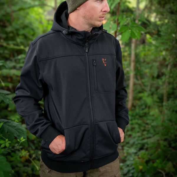 Fox Collection Soft Shell Jacket Black And Orange