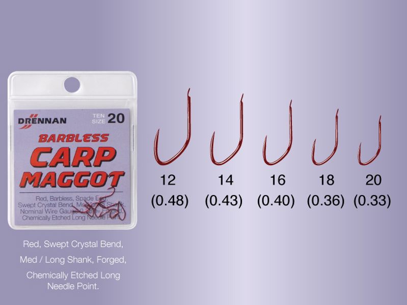 Drennan Carp Maggot Barbless Spade Hooks