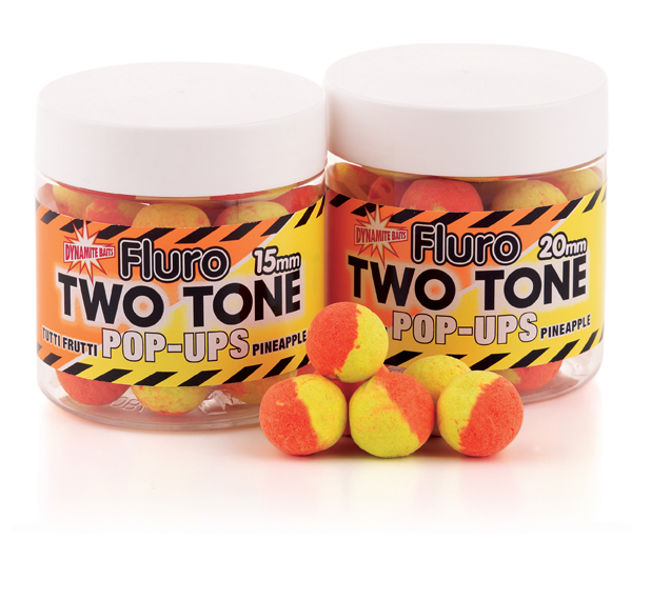 Dynamite Baits Fluro Two Tone Pop-Ups 15mm