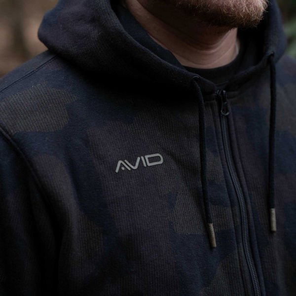 Avid Carp Distortion Camo Zip Hoodie  