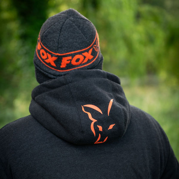 Fox Collection Sherpa Jacket Black And Orange