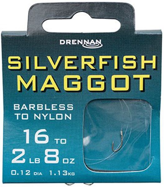 Drennan Hooks To Nylon Barbless Silverfish Maggot