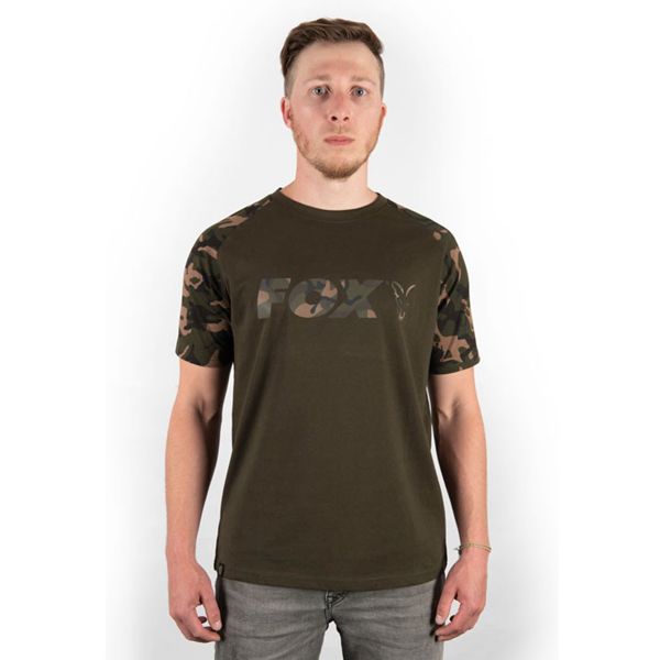 Fox Raglan Khaki/Camo Sleeve T-Shirt