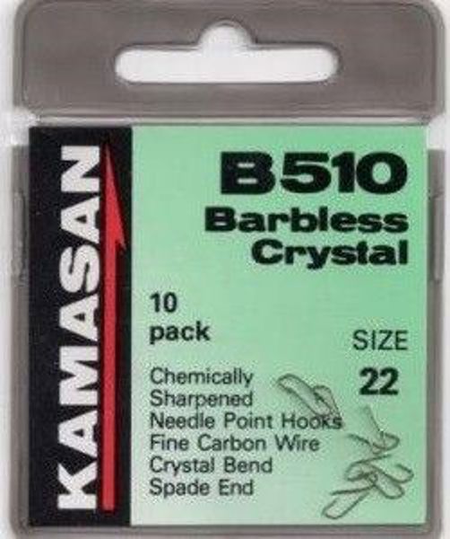 Kamasan B510 Crystal Barbless Spade Hooks