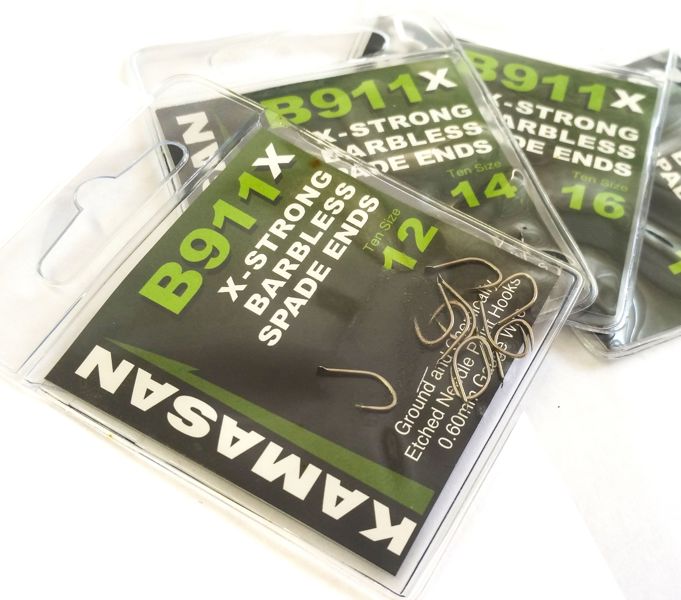 Kamasan B911X X-Strong Barbless Spade Hooks