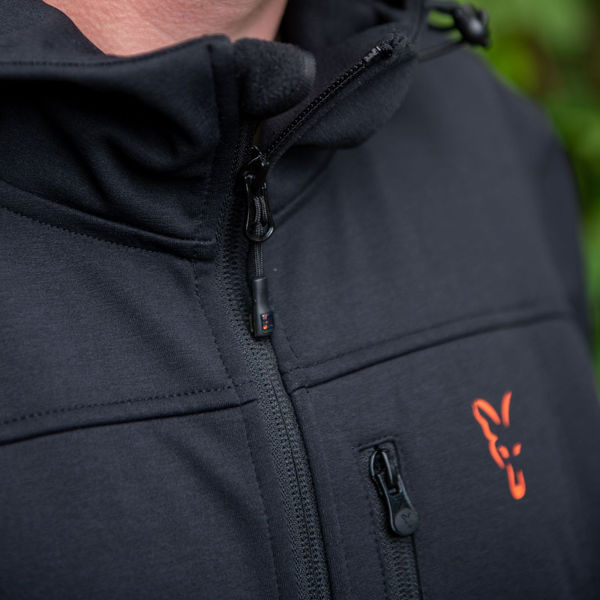 Fox Collection Soft Shell Jacket Black And Orange