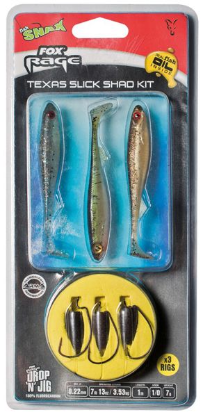 Fox Rage Texas Slick Shad Kit Ready Rigs