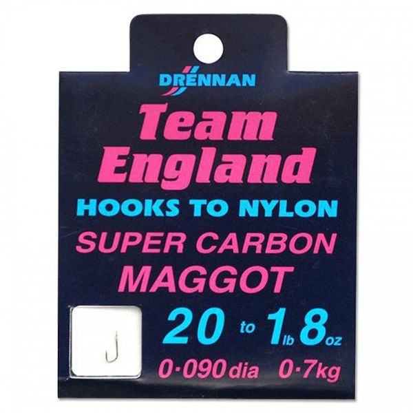 Drennan Team England Super Carbon Hooks To Nylon