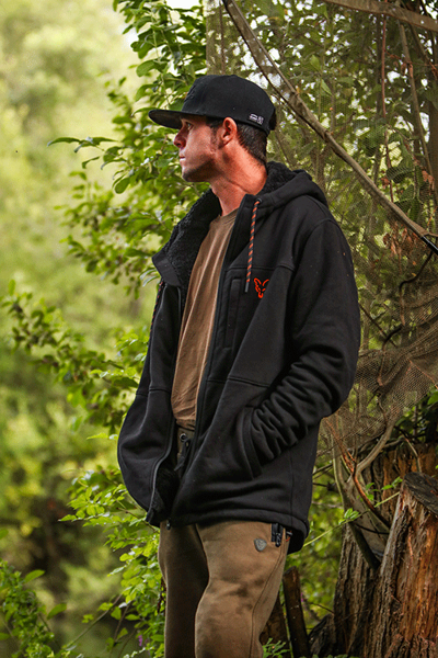 Fox Collection Black/Orange Sherpa Hoody