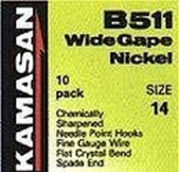 Kamasan B511 Wide Gape Nickel Barbed Spade Hooks