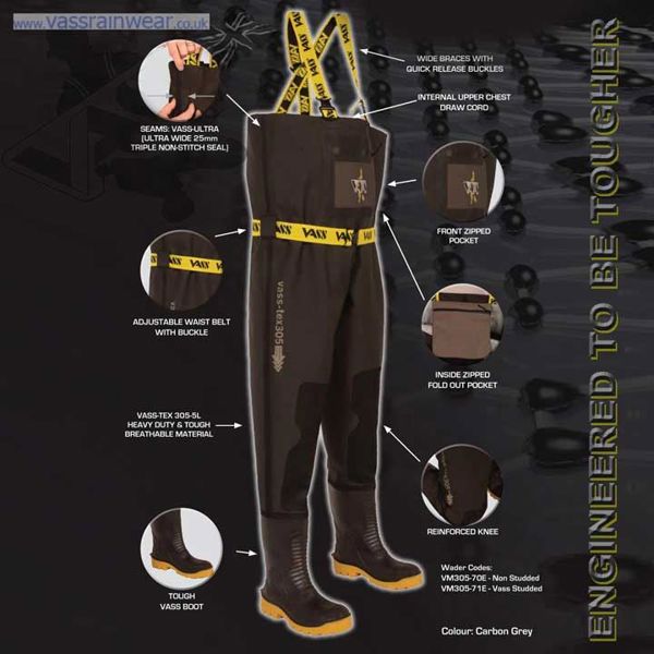 Vass Tex 305-5L Heavy Duty Breathable Chest Waders