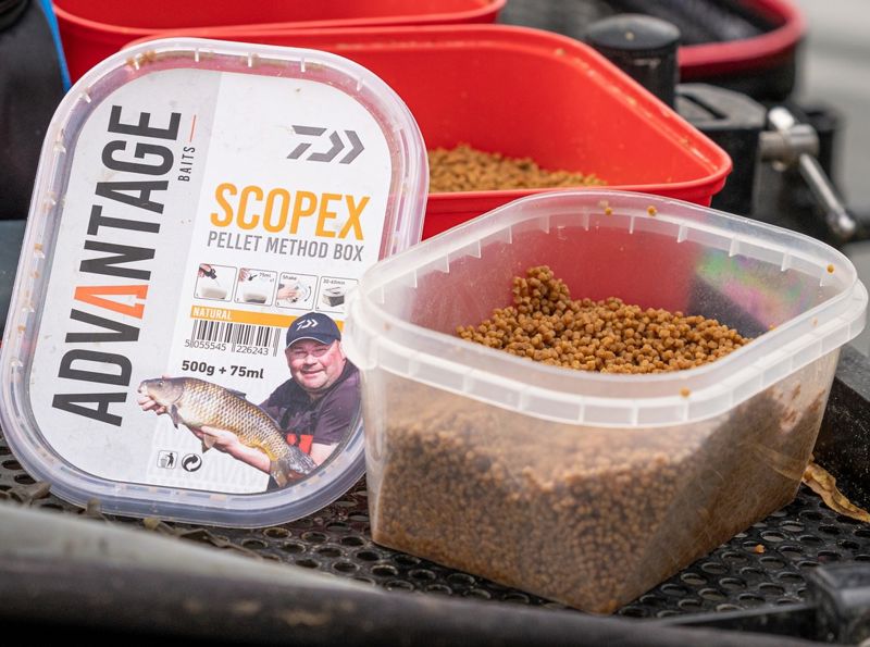 Daiwa Advantage Baits Natural Scopex Method Box 500g