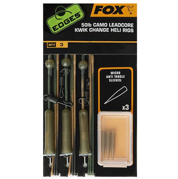 Fox Edges Camo Leadcore Kwik Change Heli Rigs